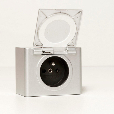 Nemo Spring Combibox schakeldoos met stopcontact IP44 grijs