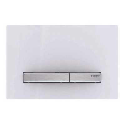 Geberit Sigma50 bedieningplaat, 2-toets spoeling frontbediening voor toilet 24.6x16.4cm wit