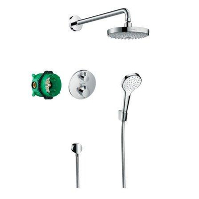 Hansgrohe Croma select s showerset compleet met ecostat s thermostaat chroom