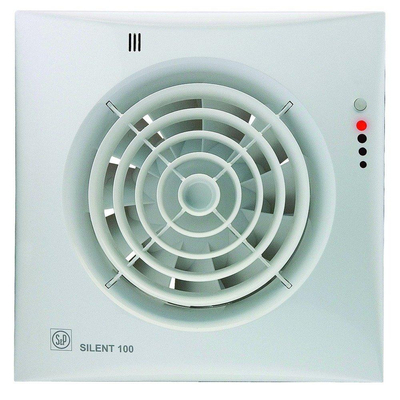 S&P SILENT 100 Douche-/toiletventilator H15.8xB15.8cm 230V Wit