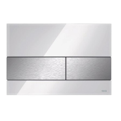 Tece TeceSquare duwplaat kleur glas wit kleur knoppen RVS