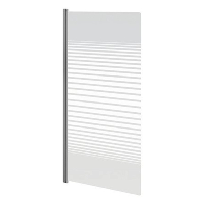 GO by Van Marcke Ammos badwand 750x1300mm 1delig 4mm omkeerbaar decor veiligheidsglas profielen geanodiseerd aluminium