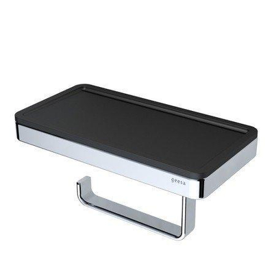 Geesa Frame Toiletrolhouder met planchet Zwart