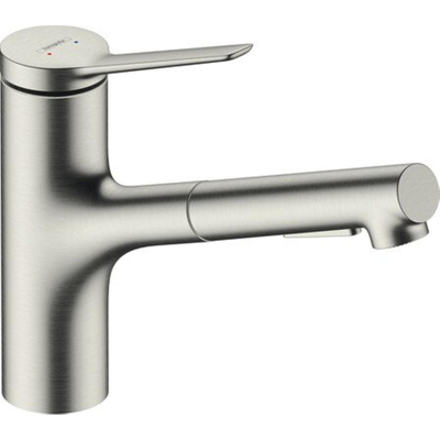 Hansgrohe - Zesis M33 - ééngreepskeukenmengkraan 150 - uittrekbare vuistdouche - 2 jets - RVS afwerking