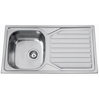 Nemo Start Mdoc inbouwspoeltafel roestvrijstaal gepolijst dikte 06 mm 1 bak met afdruip 860 x 500 mm omkeerbaar compleet