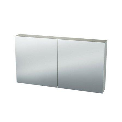 Nemo Spring Nebulo luxe spiegelkast - 120x65x17.8cm - 2 dubbelzijdige spiegeldeuren - glazen leggers - met stopcontact - zonder schakelaar - kleur: White Standard
