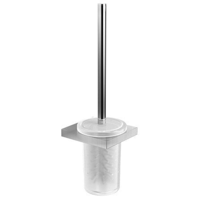 Nemo Spring - Vigor - toiletborstelgarnituur - met glas en borstel - 350 x 115 x 105 mm - roestvrij staal/zink - geborsteld nikkel SHOWROOMMODEL OUTLETSTORE