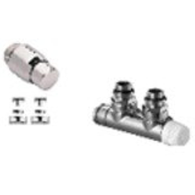 Honeywell Thera designset haaks rechts met 2 kopp.m24x16 coax chroom