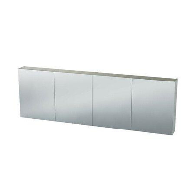 Nemo Spring Nebulo luxe spiegelkast - 200x65x17.8cm - 4 dubbelzijdige spiegeldeuren - glazen leggers - met stopcontact - zonder schakelaar - kleur: White Standard