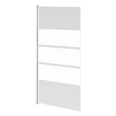 GO by Van Marcke Nera badwand 850x1450mm 1delig 5mm omkeerbaar decor veiligheidsglas profielen wit