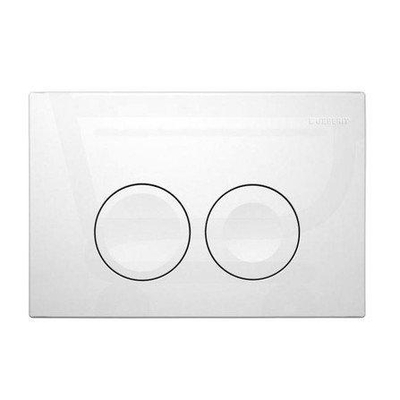 Geberit Delta21 bedieningsplaat, 2-toets spoeling frontbediening voor toilet 24.6x16.4cm wit