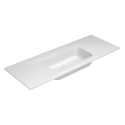 Nemo Stock by Falper Fin meubelwastafel met 1 wastafel center ceramilux met afvoergat zonder overloop zonder kraangat L1205 x W505 x H143 mm mat wit
