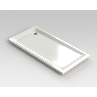 Nemo Spring Horus douchebak acryl 160x80x4.5cm afvoer D90 wit zonder potenstel dikte 4 mm