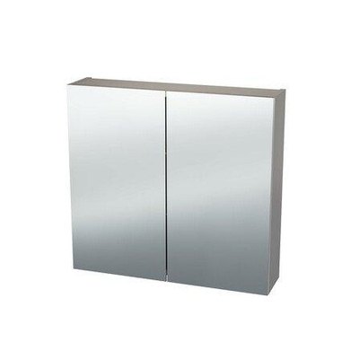 Nemo Spring Nebulo luxe spiegelkast - 60x65x17.8cm - 1 dubbelzijdige spiegeldeur - glazen leggers - met stopcontact - zonder schakelaar - kleur: U702 ST9 Cashmere