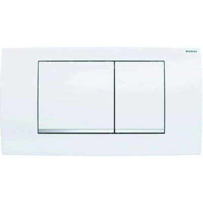 Geberit Twinline bedieningplaat, 2-toets spoeling frontbediening voor toilet 34x18.5cm wit licht beschadigd OUTLETSTORE