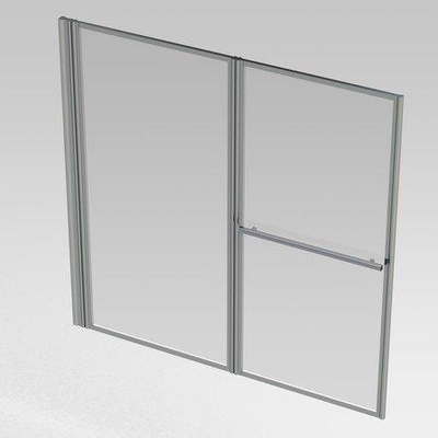 Nemo Spring Pannello badwand 2delig 140x140cm helder Easyclean glas 4 mm profielen alu gepolijst omkeerbaar met handdoekdrager