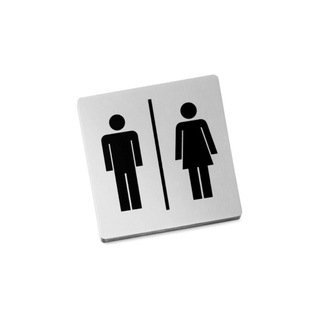 Zack Indici Pictogram man vrouw 12.5X10X0.5cm Mat Gesatineerd RVS