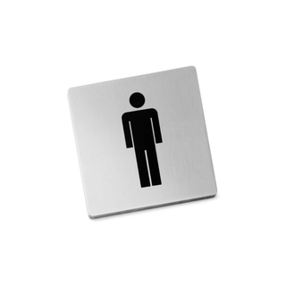 Zack Indici Pictogram man 12.5X10X0.5cm Mat Gesatineerd RVS