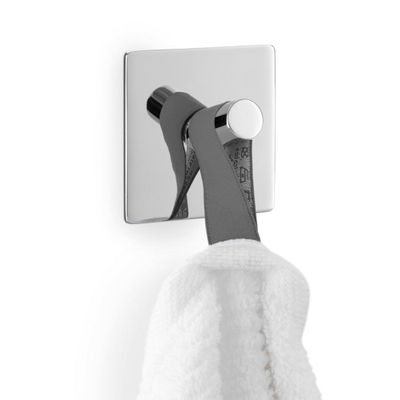 Zack Peco handdoekhaak 4.2x4.2cm vierkant zelfklevend Hoogglans Gepolijst RVS