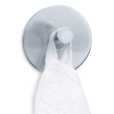 Zack Peco Handdoekhaak 5.5x5.5cm Rond Zelfklevend Mat Geborsteld RVS